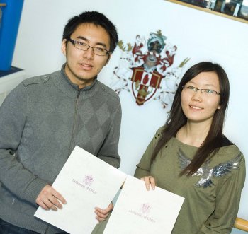 Students Zhang Yupeng and Cao Ting, from DUFE Dalian, China  