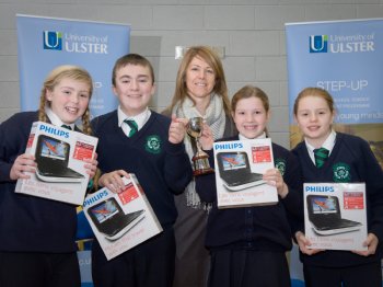 BRIGHT SPARKS: Children from Saint Patricks Primary School, Londonderry.  with teacherMrs Jacqueline Quinn (teacher) 