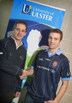 Dr Nigel Dobson, Co-Director of the Ulster Sports Academy, with Brendan Donaghy