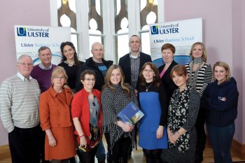 Back row L - RTerry Doherty and Brian McMenamin, Longtower Youth and Community Centre, Claire Scott-McAteeer, Ulster Business School, Sam Young and Barry Pollin, PSNI, Helen Shiels and Shirley Barrett, Ulster Business SchoolFront Row L - R:Helen Quigley, Inner City Trust, Nuala Crilly and Dr Lisa Bradley, Ulster Business School, Gabrielle Quinn, Mary Harkin, PESP and Kirsty McClelland, , Longtower Youth and Community Centre