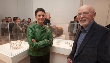 Cara Murphy and her dad Michael McCrory at the opening of the Future Beauty? exhibition in Kilkenny