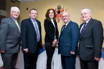 Professor Deirdre Heenan with William Hay, David McClarty, Michael Copeland and John Dallat