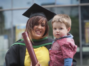  Lisa Moore with her son