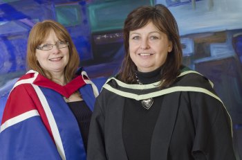 The University of Ulster’s Dr Una McMahon-Beattie and new Visiting Professor Julie Hastings.